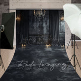 Lofaris Medieval Black Dark Room Retro Wall Sweep Backdrop